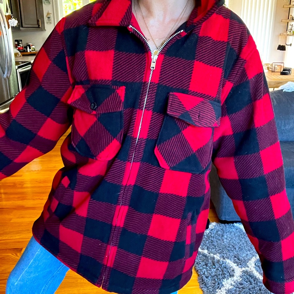 Oversized plaid shirt jacket size L